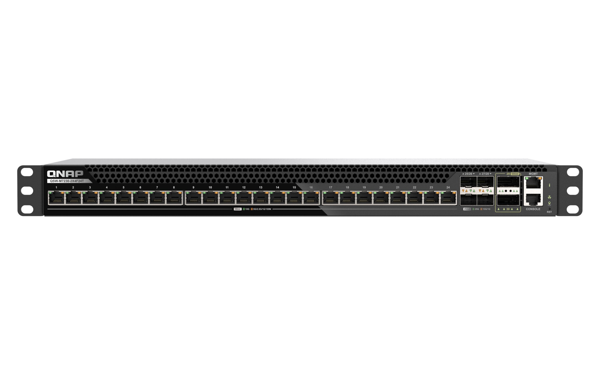 QNAP QSW-M7230P-2X4F24T 100GbE Managed Switch - 24-Port Switch mit 10GbE und 25GbE Uplinks