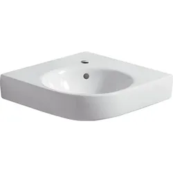 Geberit Renova Compact Eckwaschtisch 69,5x61,5cm, m. Hl., m. Ül., weiß Tect