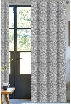 A1 Home Collections 100% Organic Cotton Drapery Panel Set of 2, Purple/ White