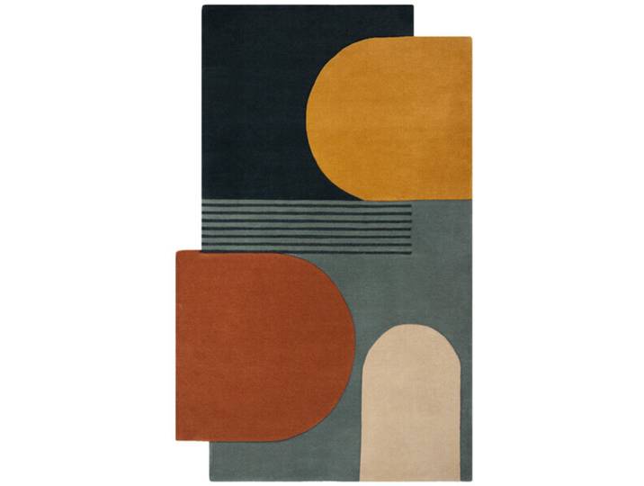 Abstrakter Wollteppich - Material: Wolle - 77