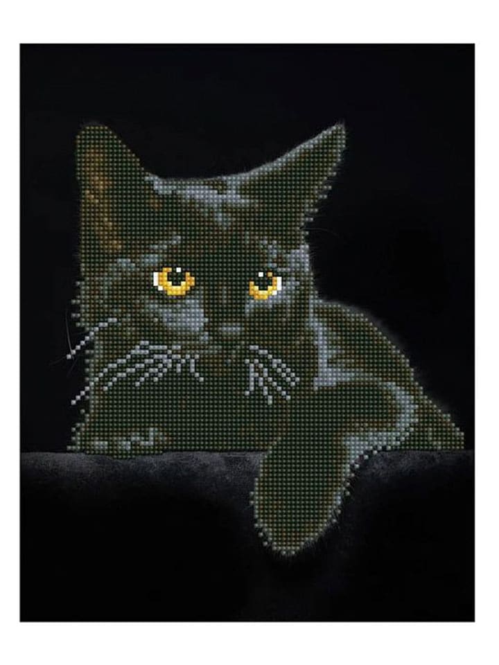 DIAMOND DOTZ Kreativset "Diamond Painting Schwarze Katze" - ab 14 Jahren - onesize