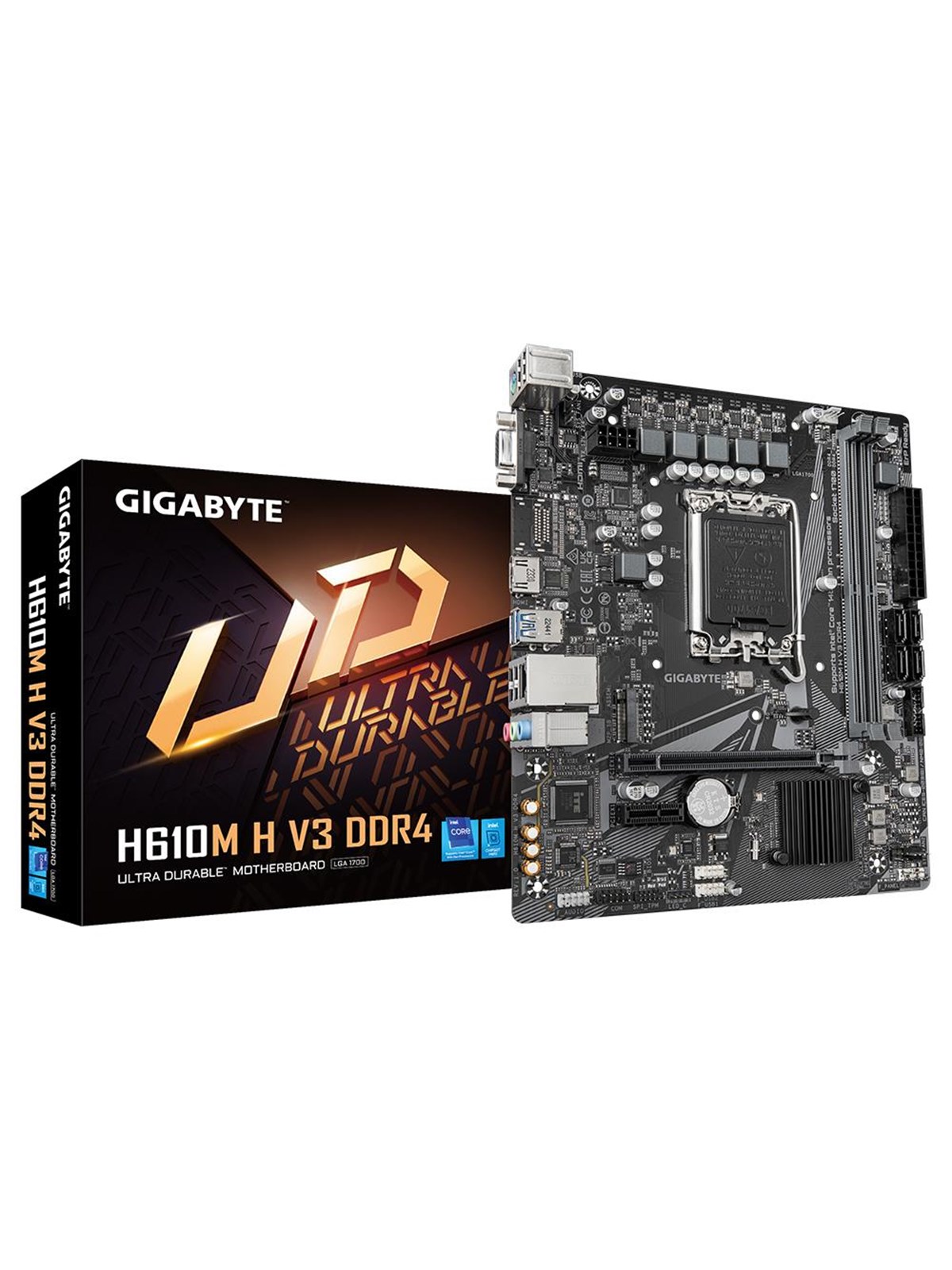 GIGABYTE H610M H V3 DDR4 Mainboard - Intel H610 - Intel LGA1700 - DDR4 RAM - Micro-ATX