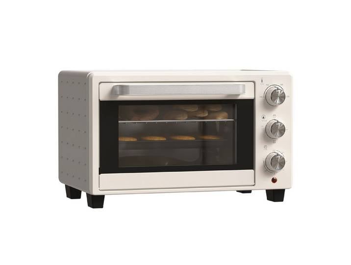 FELIXLEO Minibackofen Minibackofen 21 L 3 Kochmodi 100 bis 230 °C Edelstahl Glas Cremeweiß