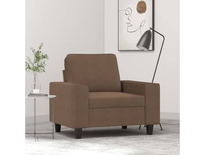 HEFZGDB Braun Sessel 60 cm Stoff mit strapazierfähigem Bezug und robustem Metallgestell für langlebige Stabilität, bequem gepolsterte Sitzfläche mit Armlehnen und Rückenkissen