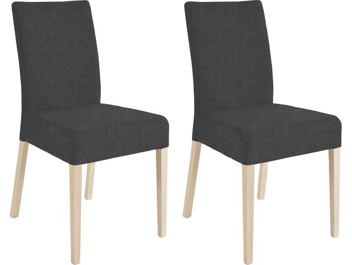 4-Fussstuhl HOME AFFAIRE Umag , grau (dunkelgrau (capulet 4009), silberfarben, dunkelgrau (capulet 4009)), B:46,5cm H:94cm T:59,5cm, Massivholz, Polyester, Stühle, 4-Fussstuhl, Sitz und Rücken gepolstert