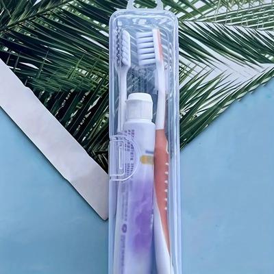Perfect Picks Market Portable Travel Toothbrush Case & Holder Transparent Organizer Box Portable Travel Toothbrush Case & Holder Transparent Organizer Box