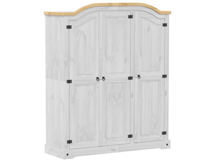 vidaXL Kleiderschrank NA Kleiderschrank Corona Weiß 151,5x52x186 cm Massivholz Kiefer