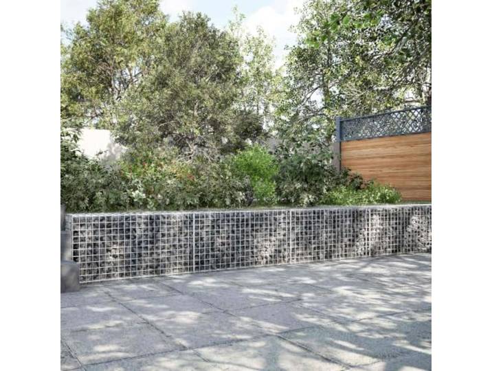 Gabion aus verzinktem Stahl 850 x 10 x 50 cm mit Draht 3,5 mm und Maschen 5 Stahl verzinkt, silberfarben, feuerverzinkte Oberfläche, Maschen 5 x 5 cm, Draht 3,5 mm, Haken und Clips