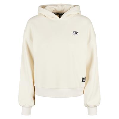 Kapuzenpullover STARTER BLACK LABEL "Starter Black Label Damen", Damen, Gr. XL, paleweiß, 65% Baumwolle, 35% Polyester, unifarben, Rundhals, Sweatshirts Kapuzenpullover