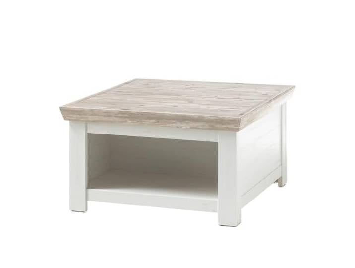 Landhaus Couchtisch 86x86cm in Pinie weiß Tischplatte Oslo Pinie dunkel