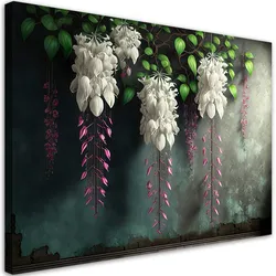 LEINWANDBILD Hängende Blumen Beton 120x80cm
