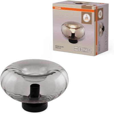 OSRAM Tischleuchte "Decor Smoke Glass", grau (schwarz), H: 17,6cm, 1 Stk., Leuchten, schwarz, E27, Stahl und Glas, Tischleuchte
