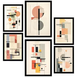 POSTER Set Mit 6 Bauhaus Celeste Graue Farben