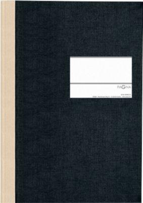 PAGNA Geschäftsbuch Classica, A4, 80 karierte Blatt, Papiereinband mit Leinenstruktur, Geweberücken, Beschriftungsetikett, schwarz
