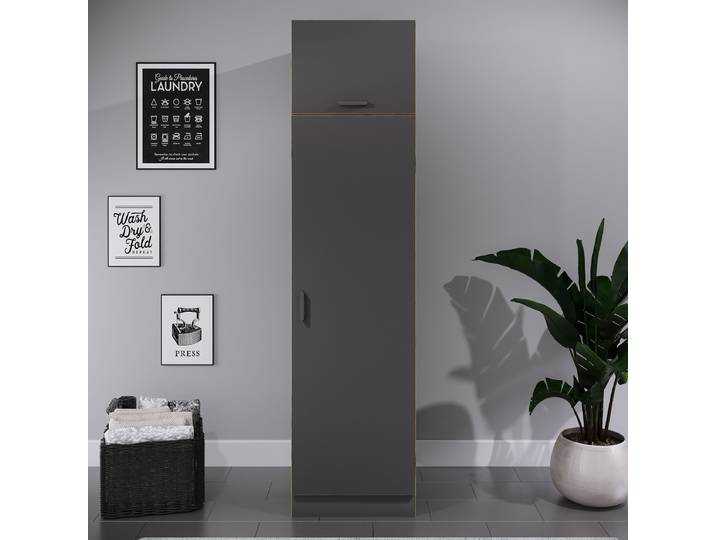 home24 Multifunctionele kast Rislo 200cm grijs/antracietkleurig