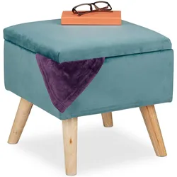 Relaxdays, Hocker, Samthocker (40 x 40 x 40 cm)