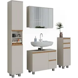 Vicco, Badmöbelset, Badmöbel-Set J-Shape, Cashmere/Artisan/Artisan, 4 Teile