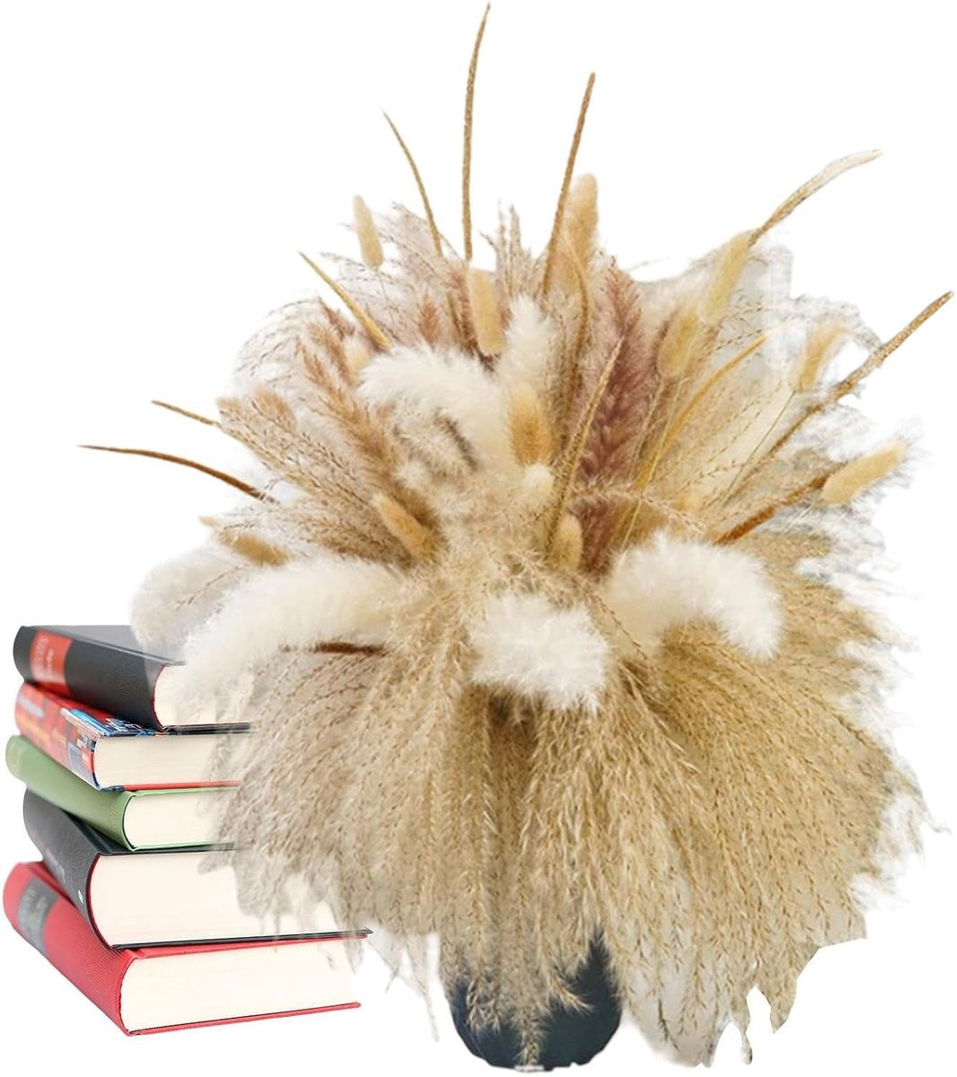 Boeket droogbloemen voor boho decoratie, natuurlijk gedroogd, ca. 42 cm