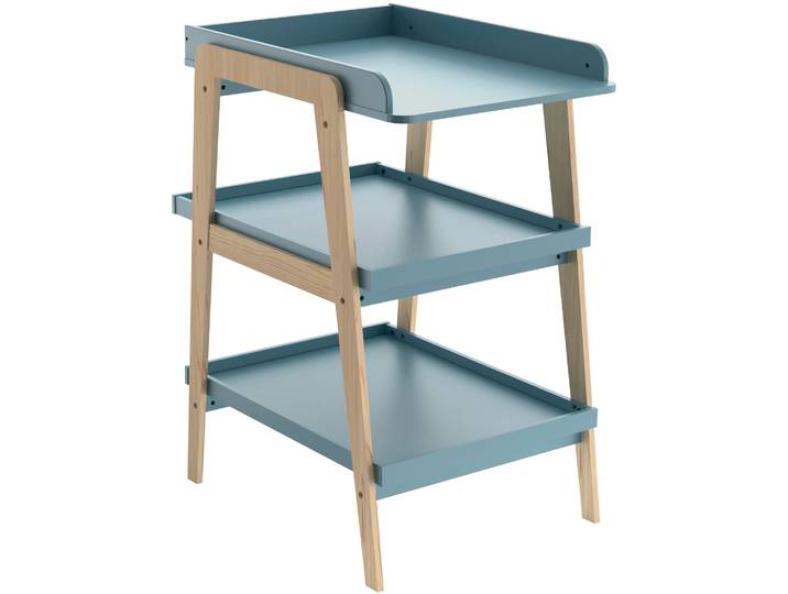 Wickelkommode DEMEYERE GROUP Tsuga , blau (balu), B:58cm H:101,2cm T:75cm, MDF, Wickelkommoden, Wickelkommode, Wickelkommode PRAKTISCHE DESIGN