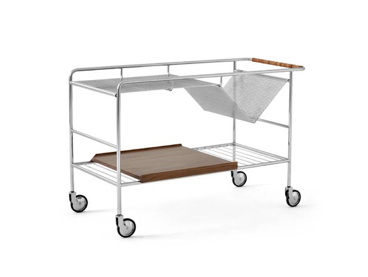 &Tradition - Alima NDS1 Servierwagen, Chrom/ Walnuss lackiert