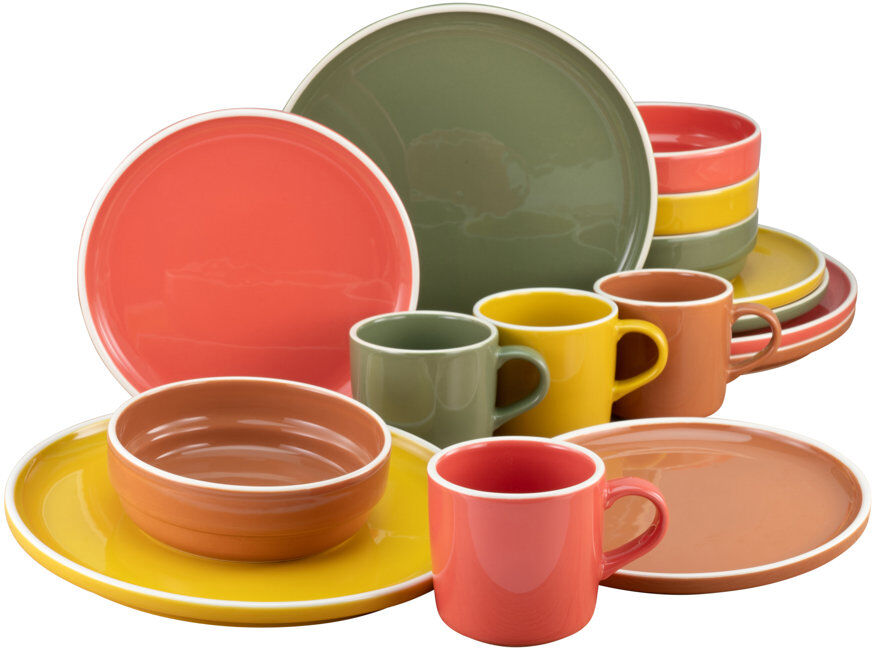 Creatable Stoneware Dinnerware Set 16 Piece - Service for 4 Multicolor 16