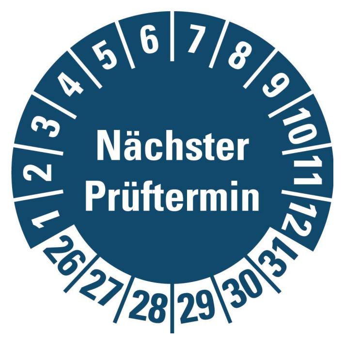 Hein 185778 Prüfplakette NP 26-31,bl,PF,Ø20mm,500/RO (185778)