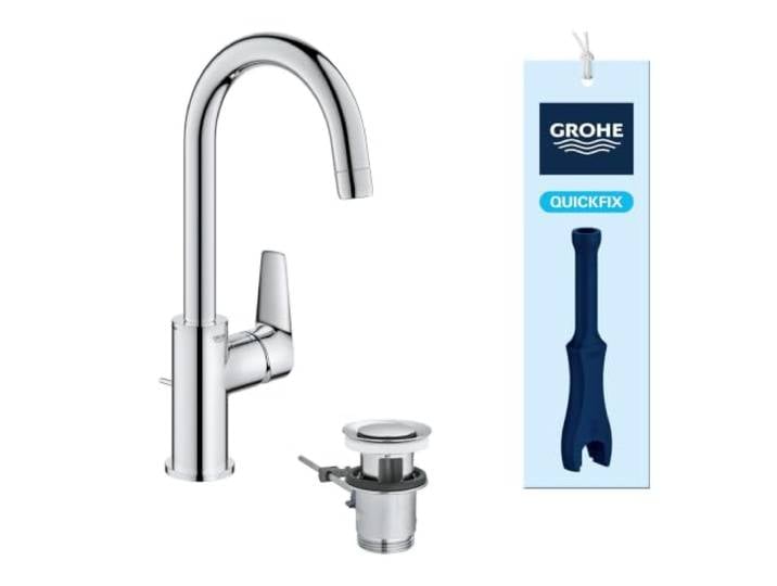 GROHE Robinet lavabo de salle de bains Start Edge\, mitigeur monocommande avec tirette de vidage\, mousseur économique d'eau\, chromé\, 24201001 (Import Allemagne)