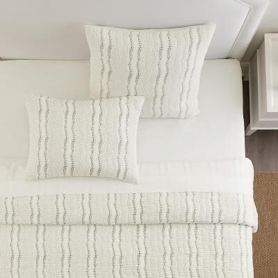 Noemi Vine Stripe Quilted Sham - Euro - Ballard Designs