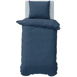Nautica Solid Einzelperson İndigo Bettbezugsset, 135x200, 80x80