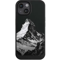 Nivocase Hülle für Apple iPhone 15 Handyhülle NIVOcore Case Schwarz Alpspitze Berg Schnee (Apple iPhone 15), Smartphone Hülle, Schwarz
