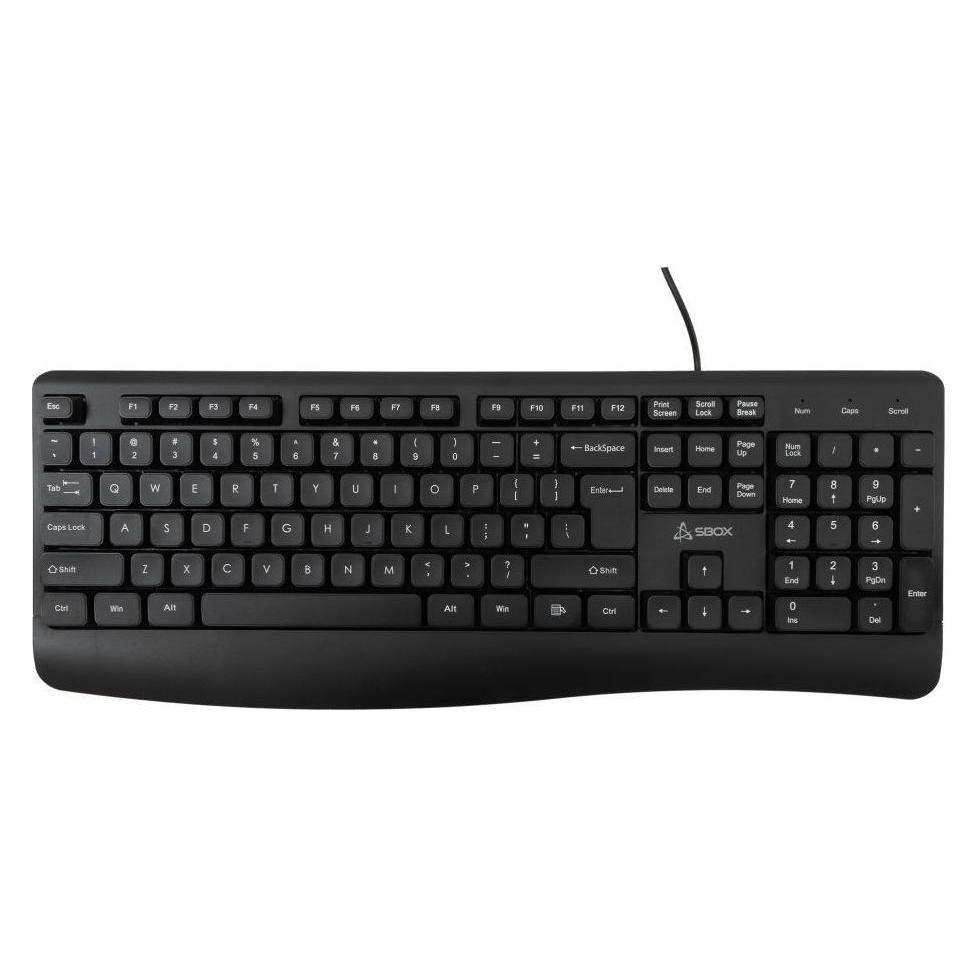 Sbox K-103 Keyboard US Black (US, Kabelgebunden) (K-103 US)