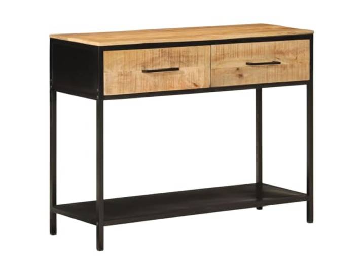 Heofavd Konsolentisch 100x35x76 cm Massivholz Mango Eisen
