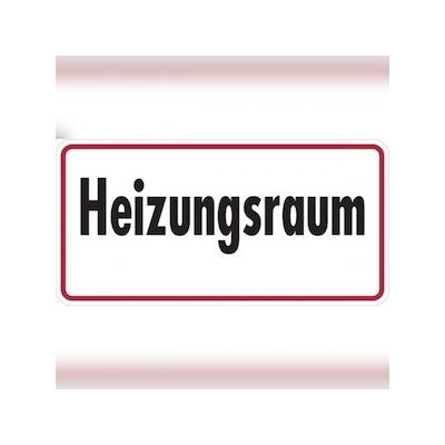Hinweisschild, Heizungsraum, 100 x 200 mm - 200x100x0.45 mm Aluminium geprägt