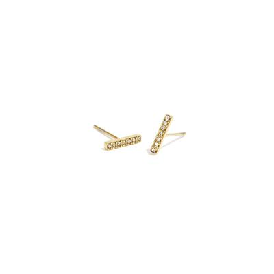 Paar Ohrstecker ADELIA´S "LIVAYA Ohrringe Ohrstecker Stabform aus Edelstahl mit Strass", Damen, Gr. Damen, Edelstahl, goldfarben, Ohrringe, Modisch akzentuiert durch die Stabform mit Strassbesatz