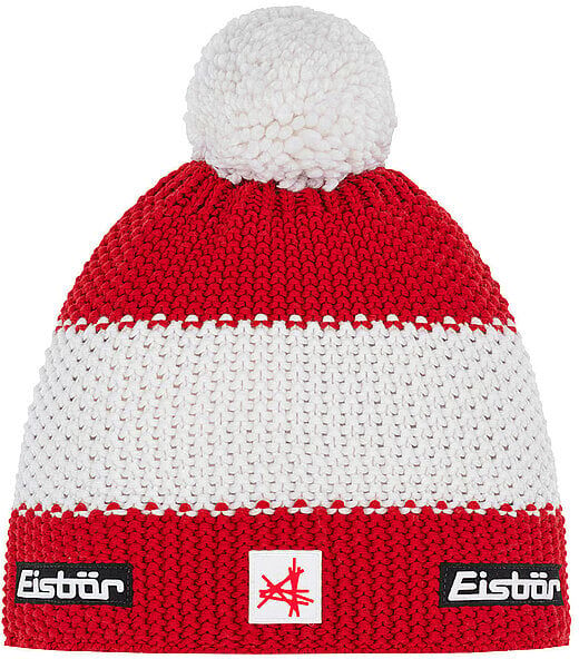 EISBÄR Mütze Star Pompon Ski Austria rot B