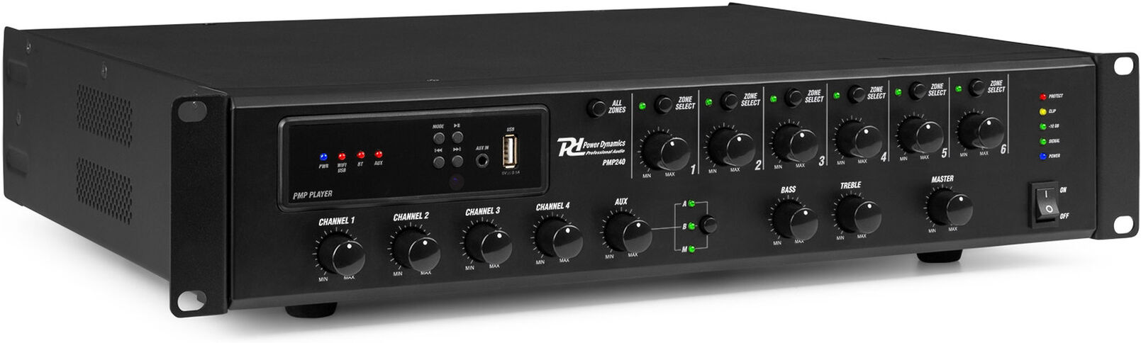 Power Dynamics Pmp240 Kommerzieller Mixer-Verstärker 240w 6 Zonen