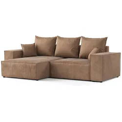 ECKSOFA SENSO mit Schlaffunktion Braun im Wind Stoff