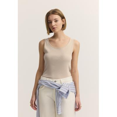 Tanktop BUGATTI "Modern Fit", Damen, Gr. L, beige (60, taupe), Tops Tanktop