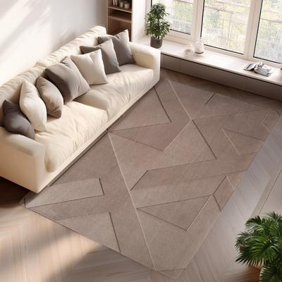 Teppich AYYILDIZ TEPPICHE "POMPEI 1613 , auch als Läufer", beige, B:200cm H:12mm L:290cm, Microfaser, Teppiche, Teppich, weiche pflegeleichte Oberfläche, Hoch-Tief-Struktur, Kurzflor