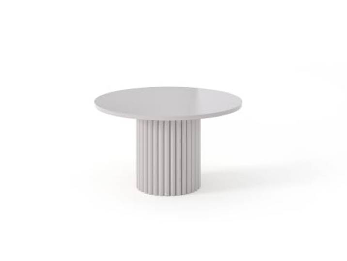 Margaret Hadas24 Sabina Couchtisch 67 x 42 cm Runder Wohnzimmertisch mit geriffeltem Standfuß Beistelltisch Sofatisch, Kaschmir