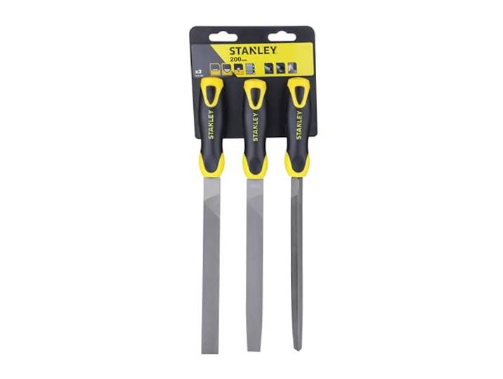 STANLEY 3-delige handvijlset bevat platte, halfronde en drie-vierkante messen, 0-22-464