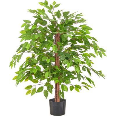 Kunstbaum CREATIV GREEN "Ficus benjamina", grün, H:100cm, Obermaterial: 100% Kunststoff, Kunstpflanzen, mit schönem Blattwerk