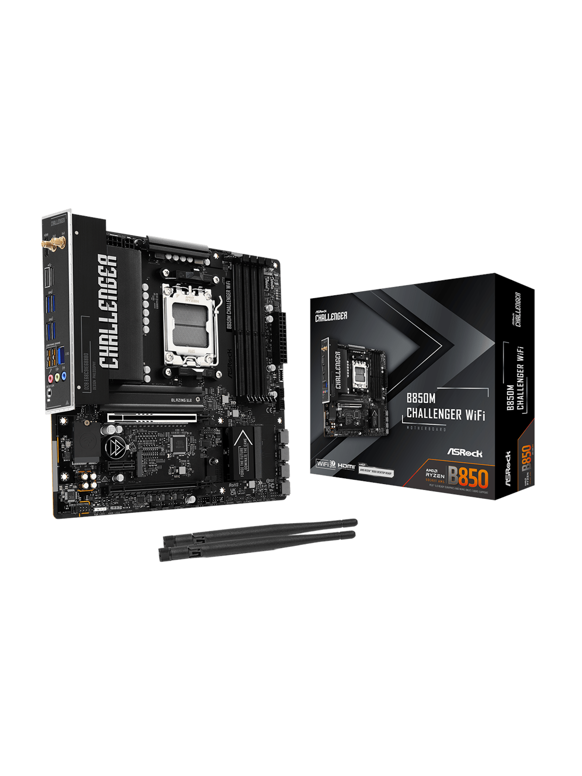 ASRock B850M Challenger WiFi Mainboard - AMD B850 - AMD AM5 - DDR5 RAM - Micro-ATX