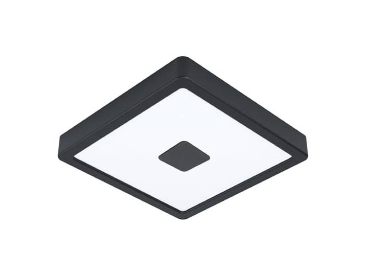 Eglo LED Plafonnier extérieur Iphias 2\, éclairage d'extérieur pour mur et plafond\, luminaire en métal noir et plastique blanc\, blanc chaud\, IP44\, 21 cm