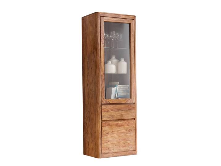 Vitrine 70x202cm 'Indian Sunset' Sheesham massiv gebeizt