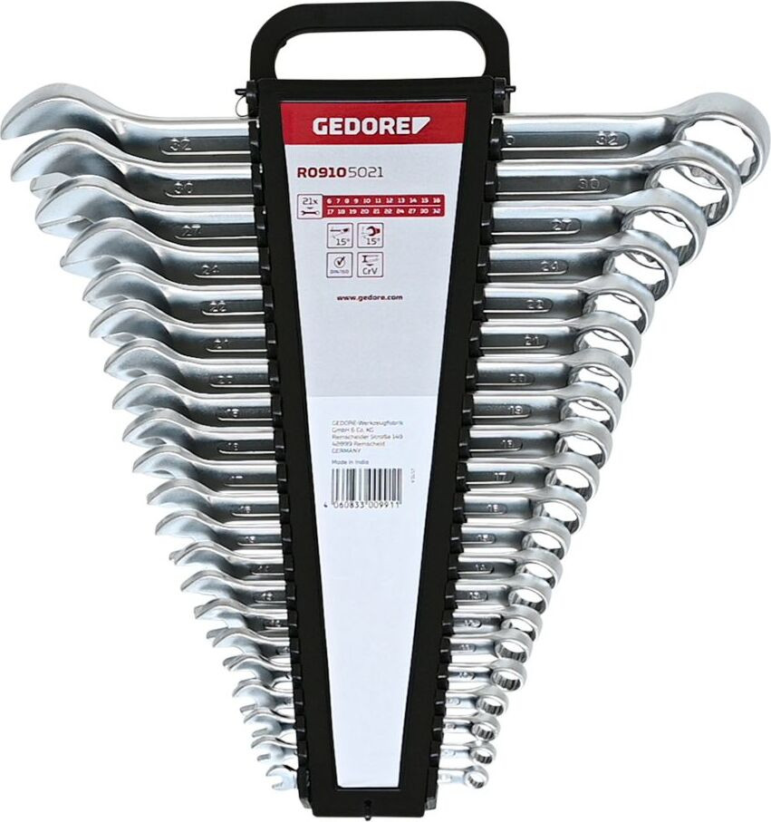 Gedore R09105021 rode ringsleutelsset, 21-delig, 6-32 mm