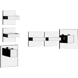 Gessi Rettangolo, Fertigmontageset mit 2 separaten Wegen, einzelne Rosetten, 43214031, Farbe: Chrom