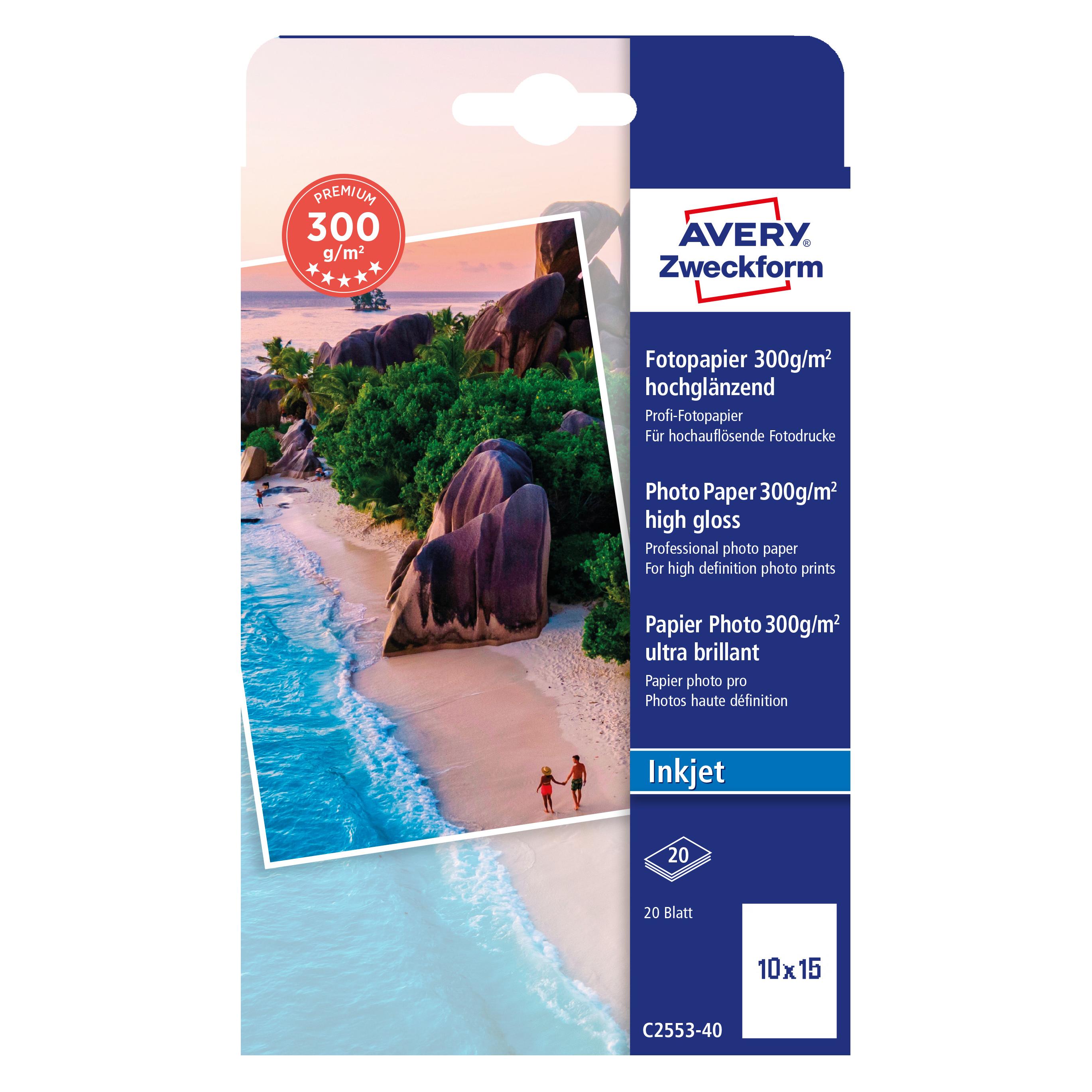 Avery Premium Inkjet Fotopapier (300 g/m², A6, 40 Stk.) (C2553-40)
