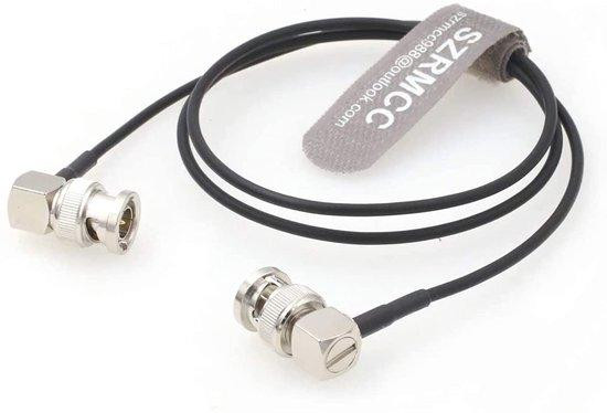 HD SDI Coaxkabel 75 Ohm BNC naar BNC Rechte Hoek 80cm voor Camera en Monitor