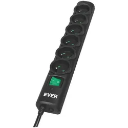 Ever, Steckdosenleiste, OPTIMA 1.5m 6 AC-Ausgänge 250 V Schwarz 1,5 m (6x, CEE 7/3, 1.50 m)